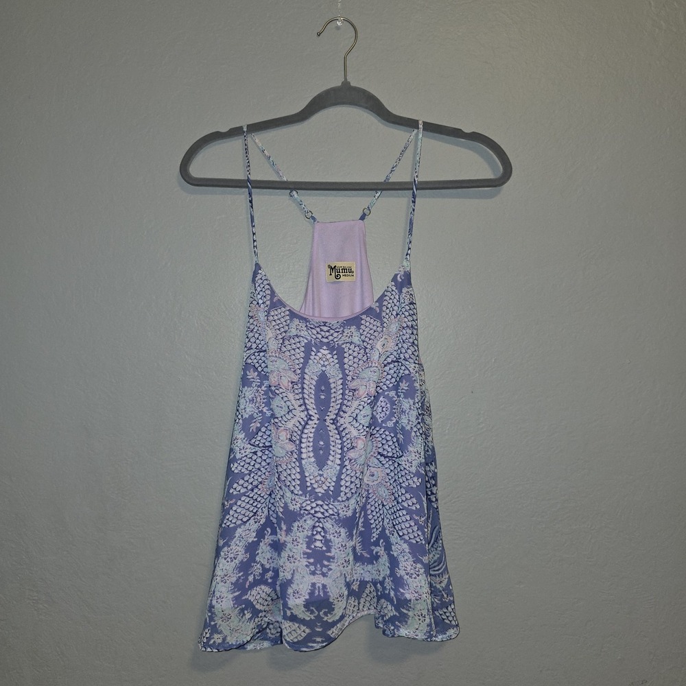Show Me Your MUMU Purple Geometric Boho Trapeze Tank Whimsy Festival Artsy Sz M